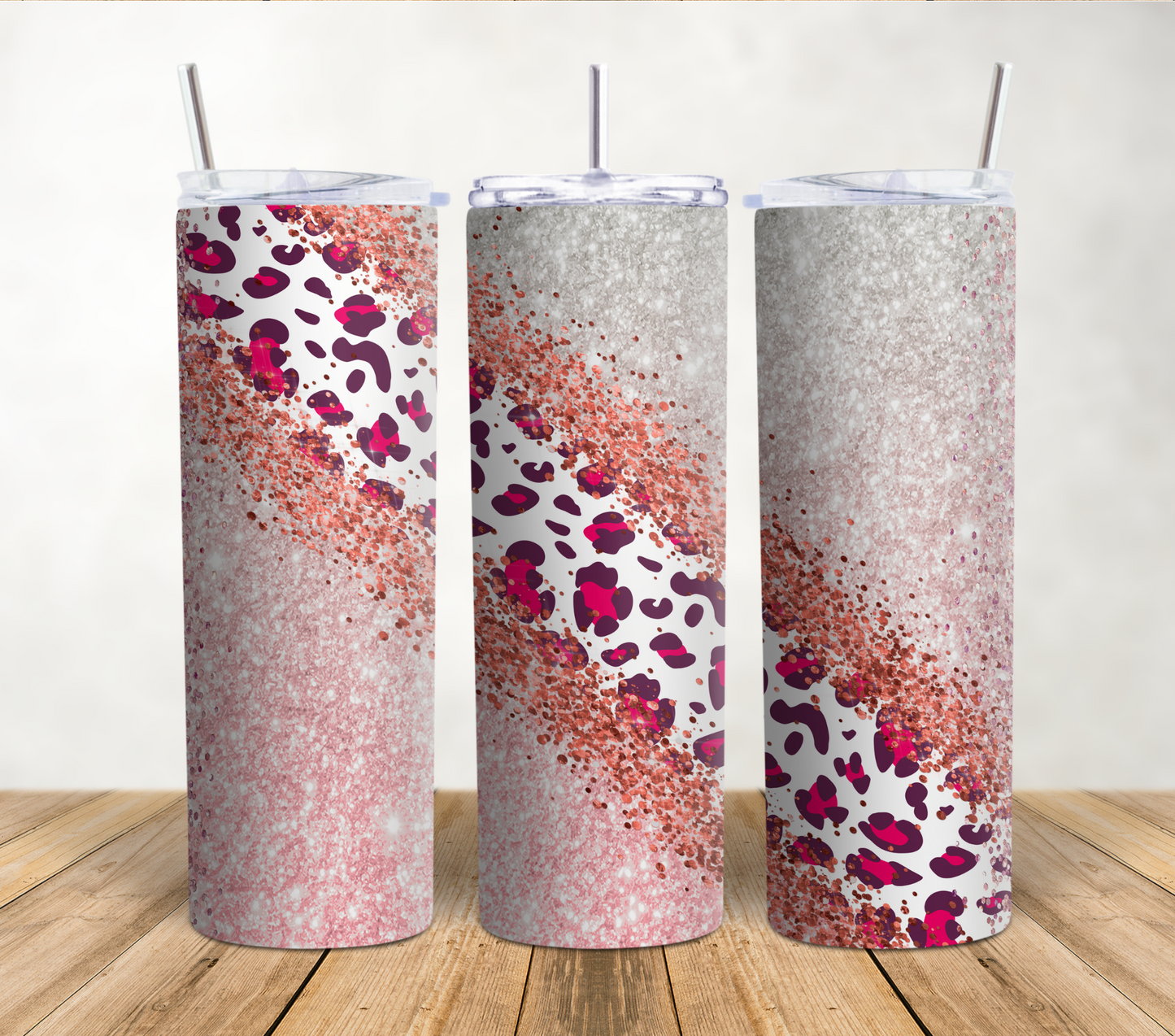 Glitter Animal Print 20oz Sublimation Tumbler Wrap