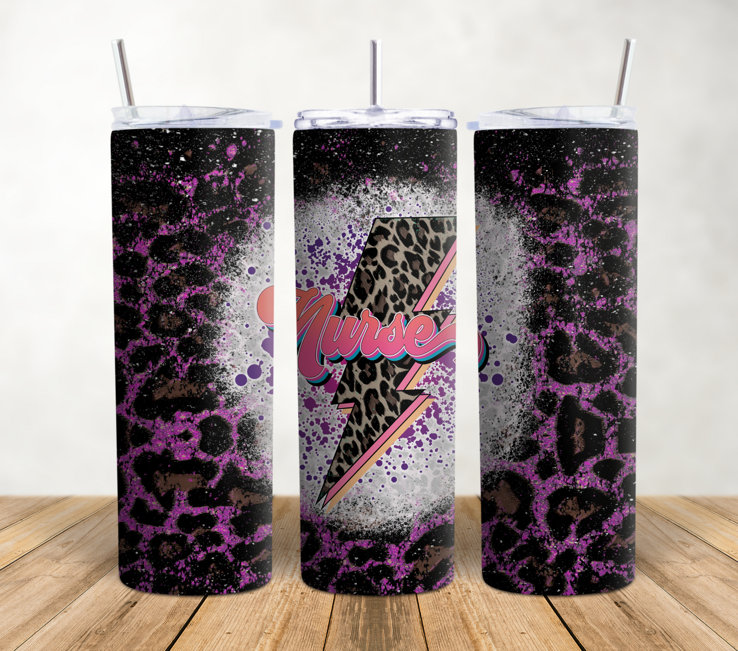 Nurse Lightning Bolt 20oz Sublimation Tumbler Wrap