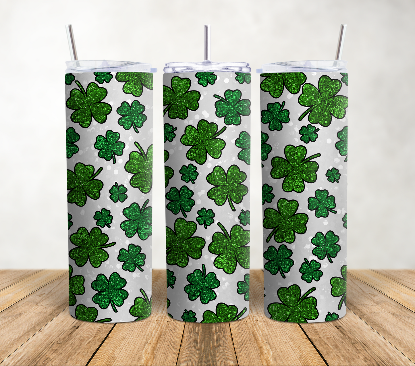 St. Patrick's Multi Shamrocks Tumbler Wrap | 20oz Tumbler Wrap