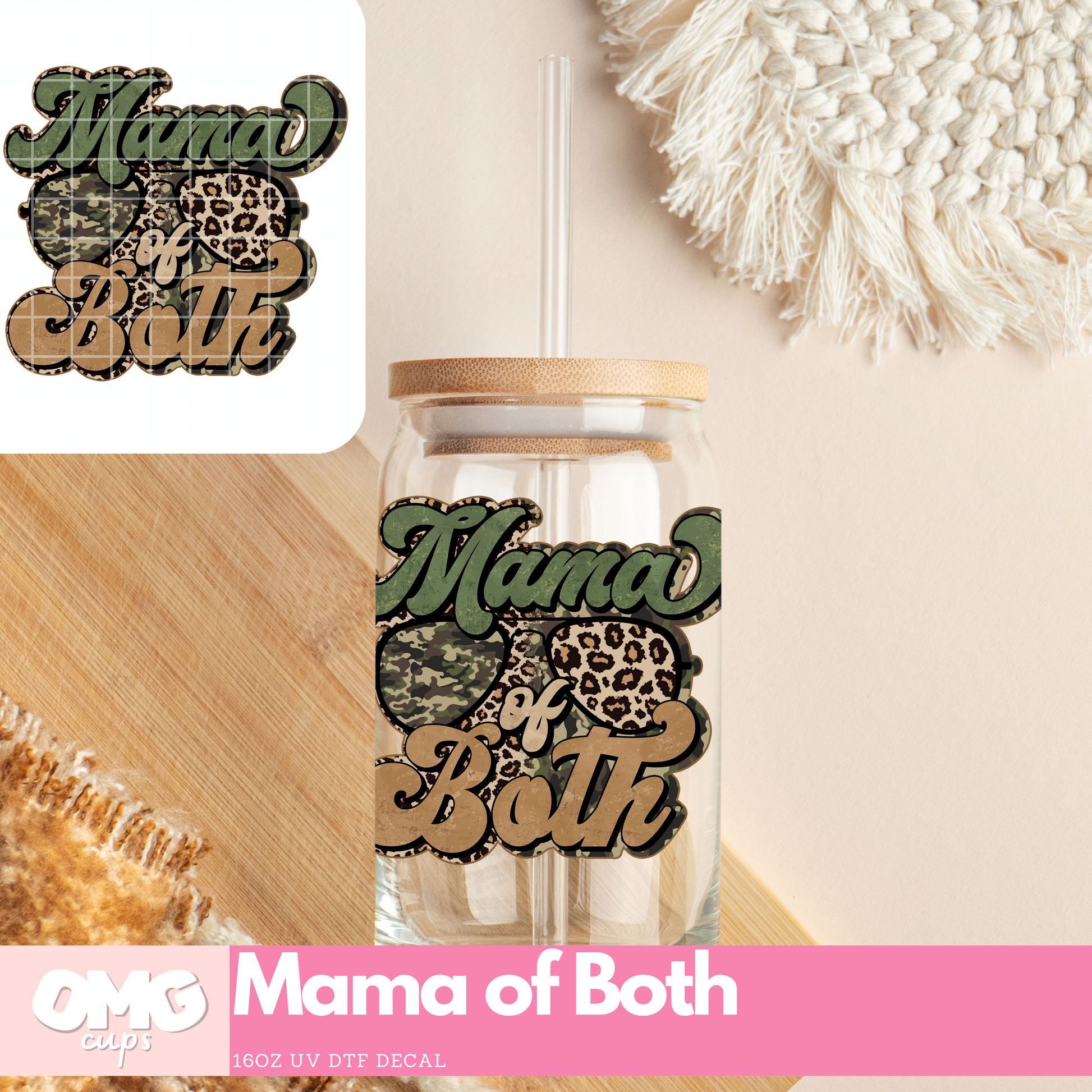 Mama Checkered Heart Uvdtf Decal — LAWS & OAKS