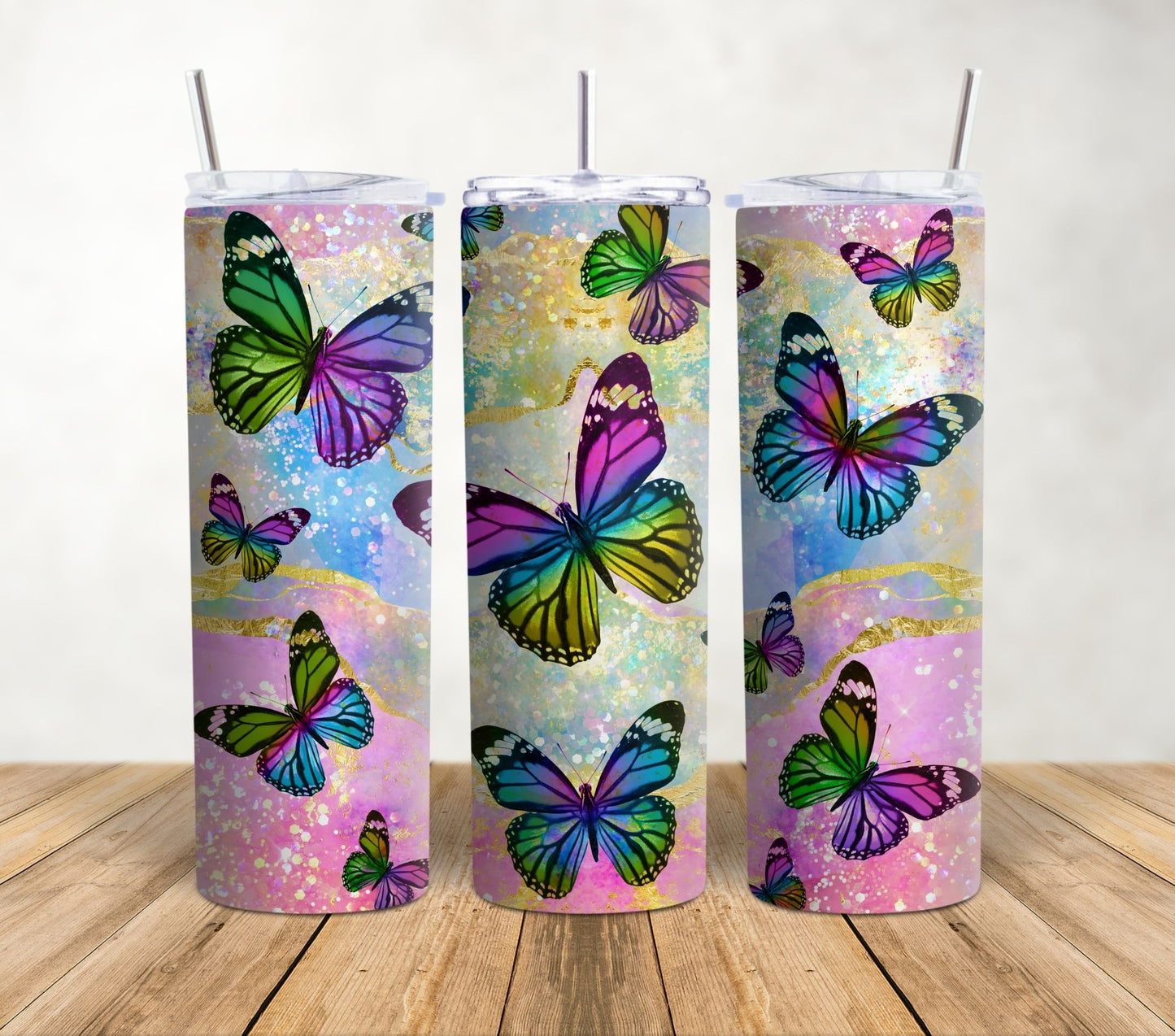 Colorful Butterfly | 20oz Sublimation Tumbler Wrap