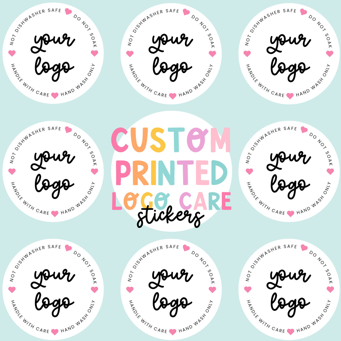 Custom Logo Care Stickers