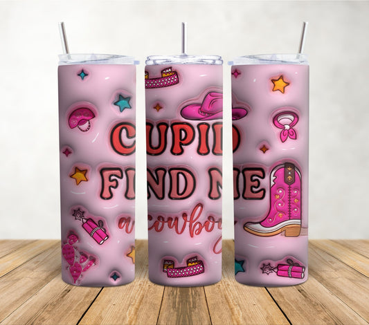 Find Me A Cowboy - Puff | 20oz Sublimation Tumbler Wrap