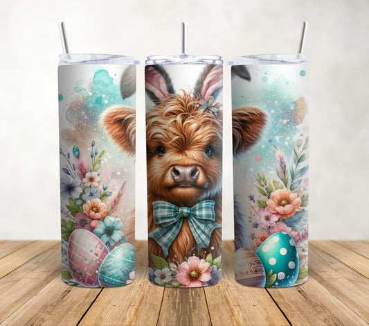 Highland Cow Bunny | 20oz Sublimation Tumbler Wrap