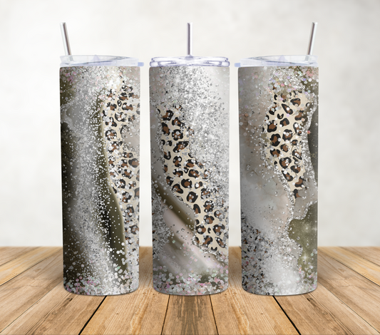 Glitter and Leopard - 20oz Tumbler Wrap