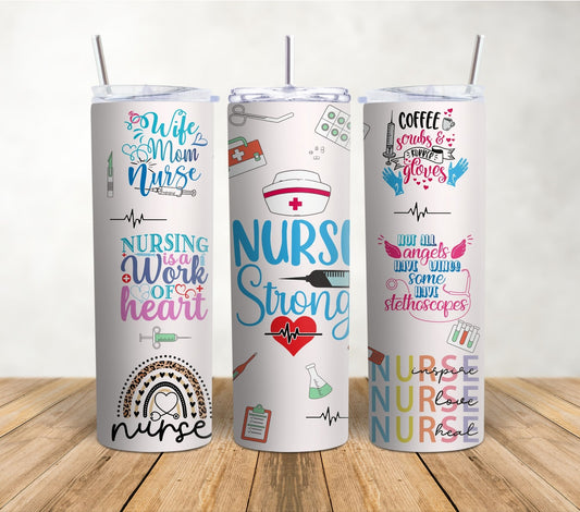 Nurse Strong | 20oz Sublimation Tumbler Wrap