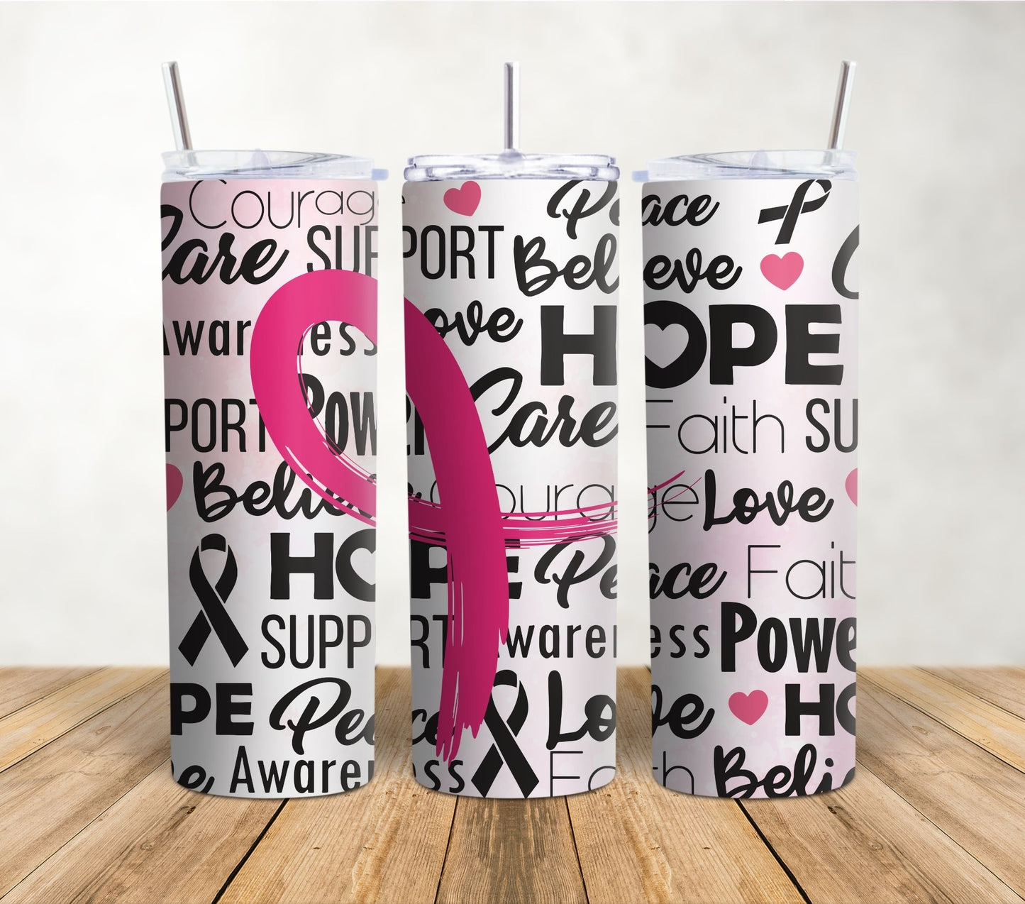 Pink Affirmations - Large | 20oz Sublimation Tumbler Wrap