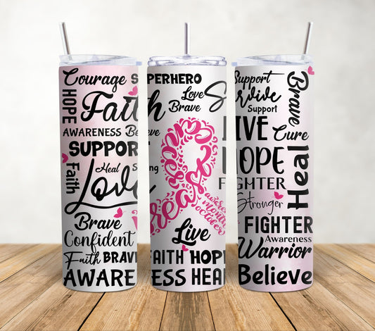 Pink Affirmations | 20oz Sublimation Tumbler Wrap