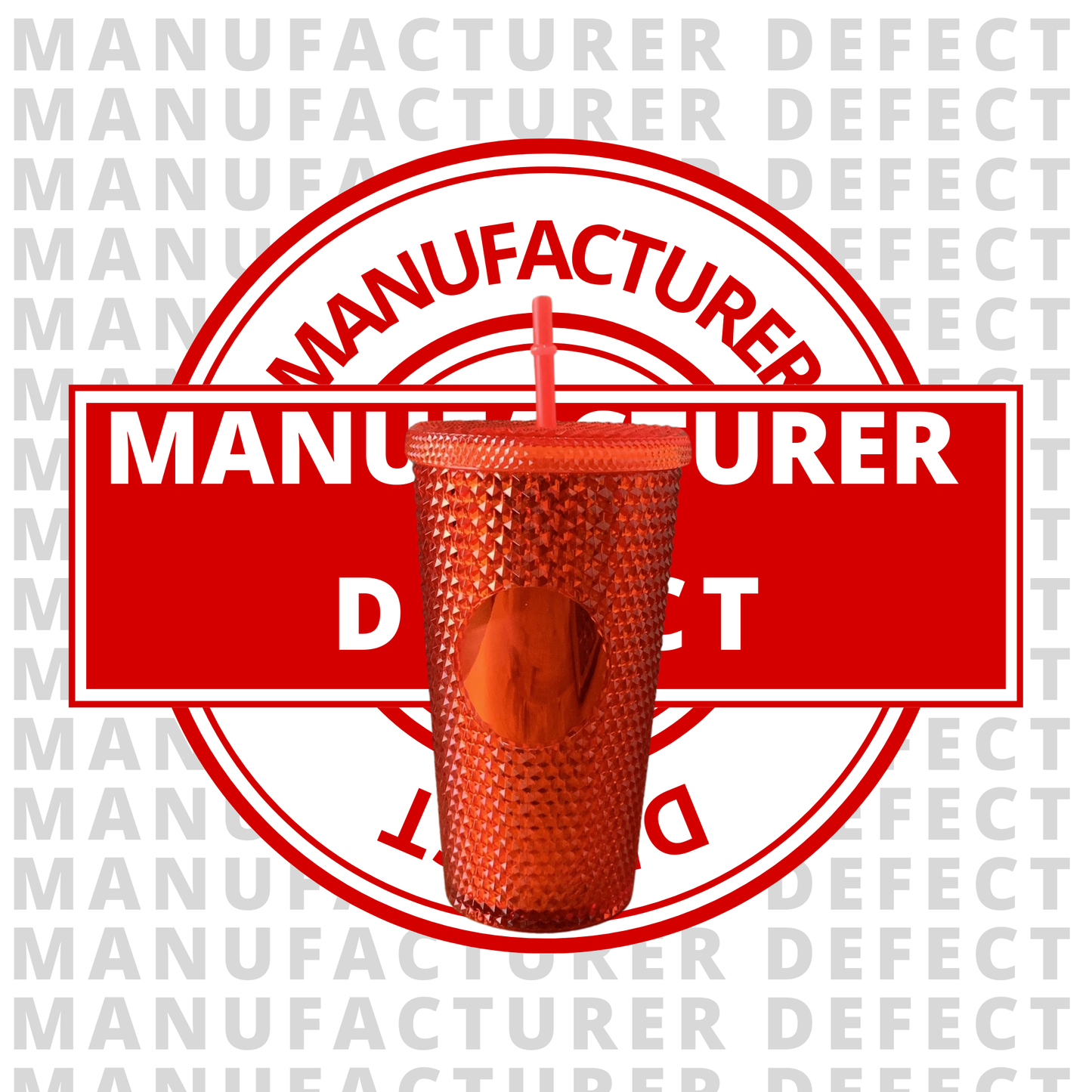 Red Studded Tumbler (16oz )Manufacturers Defect